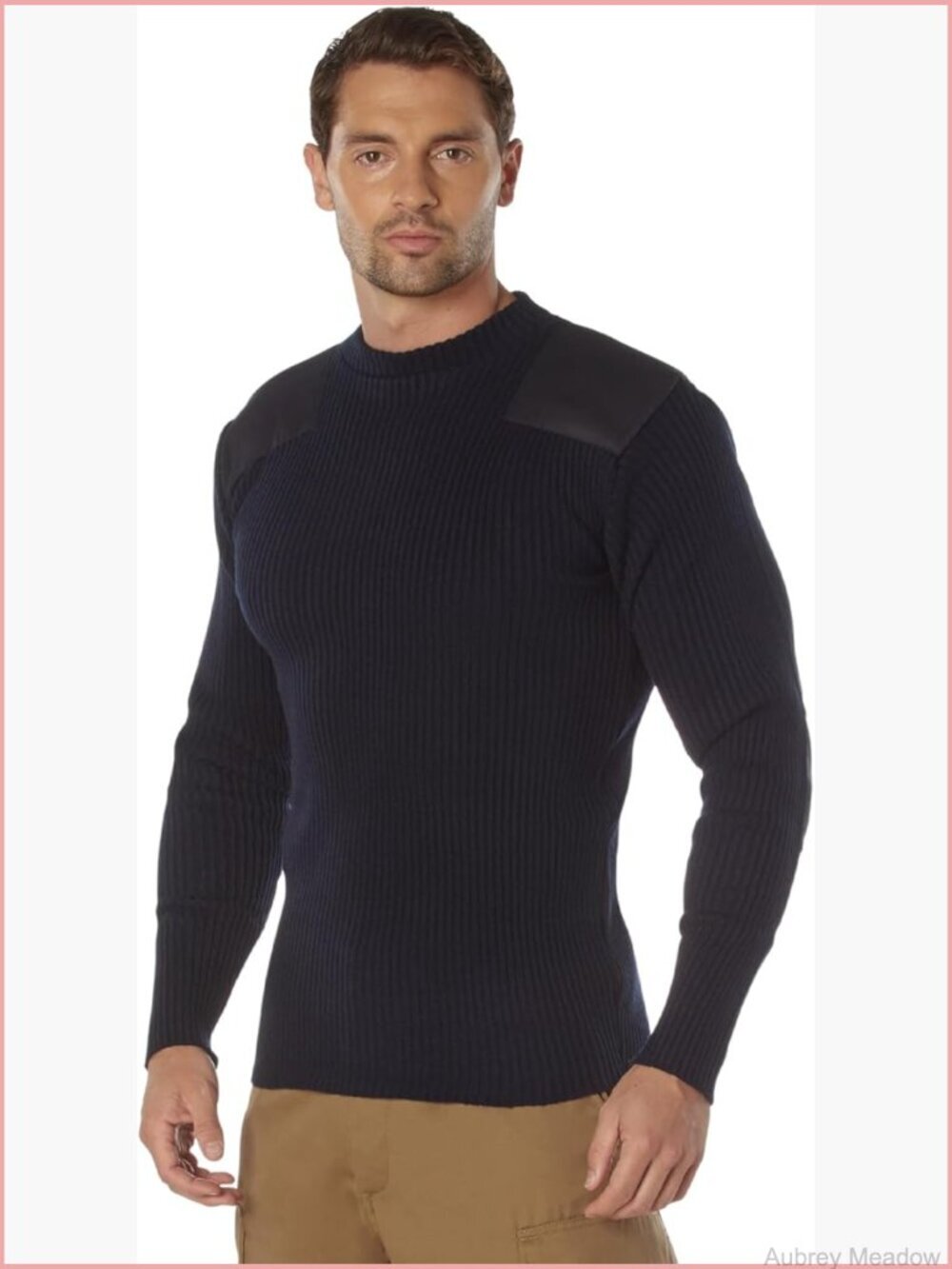Commando Sweater, GI Style, Acrylic, Reinforced Elbows & Shoulders, Men's